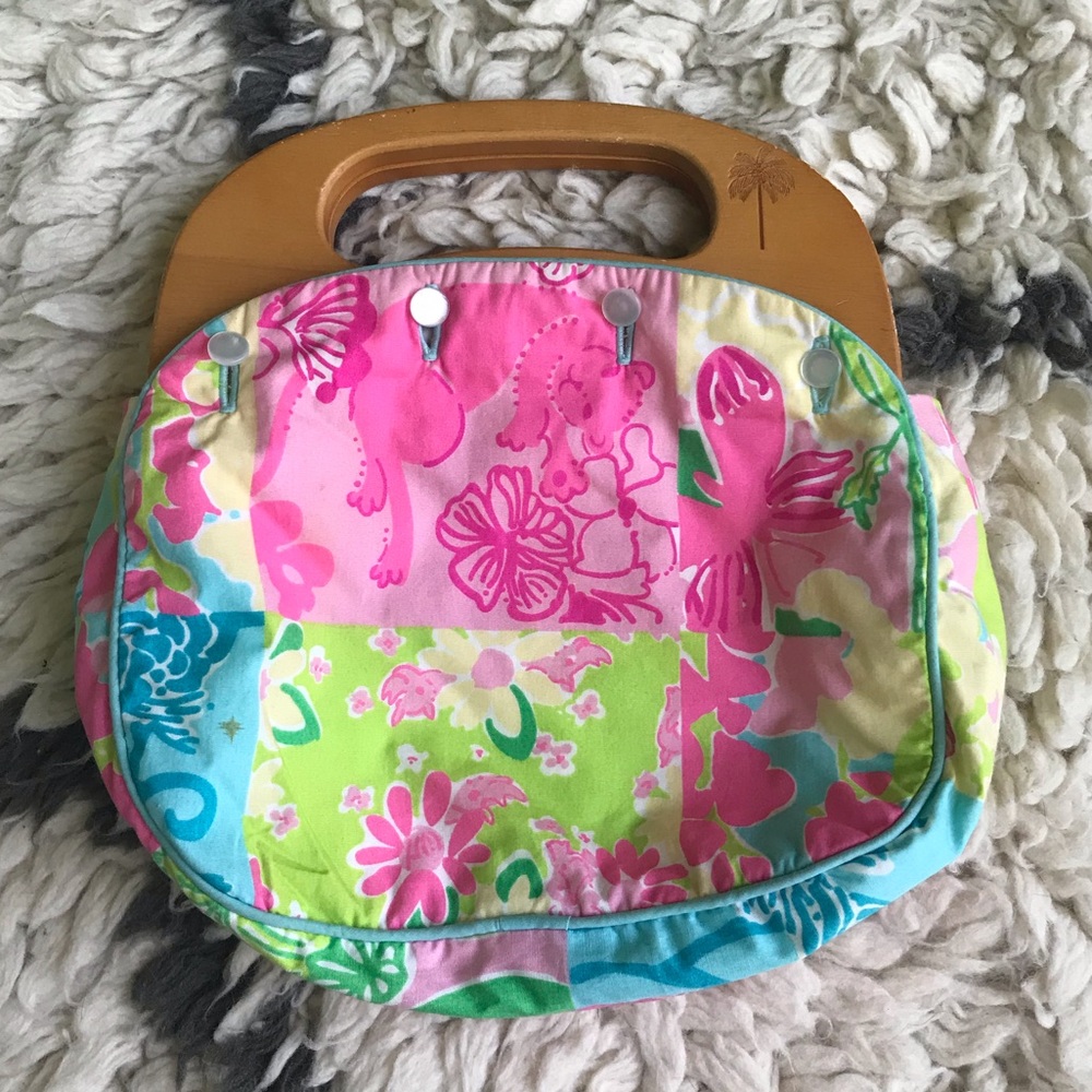 Vintage Lilly Pulitzer Wooden Handle Purse